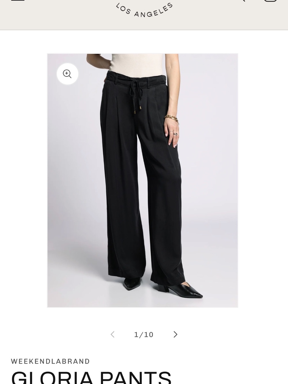 Weekendlover Gloria Wide-Leg Black Drawstring Pants